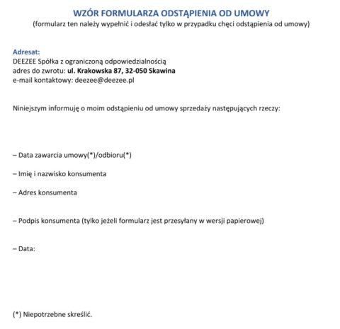 Jak zrobić zwrot w DeeZee.pl i na jaki adres wysłać paczkę? • Punkt